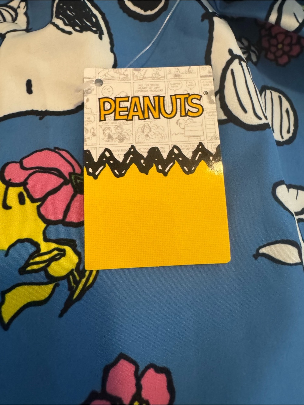 Peanuts Blue Floral Snoopy & Woodstock Print Top - Picture 2 of 3